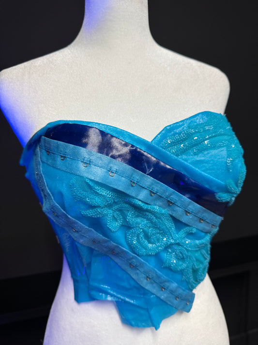 Blue Sequin Chest Plate