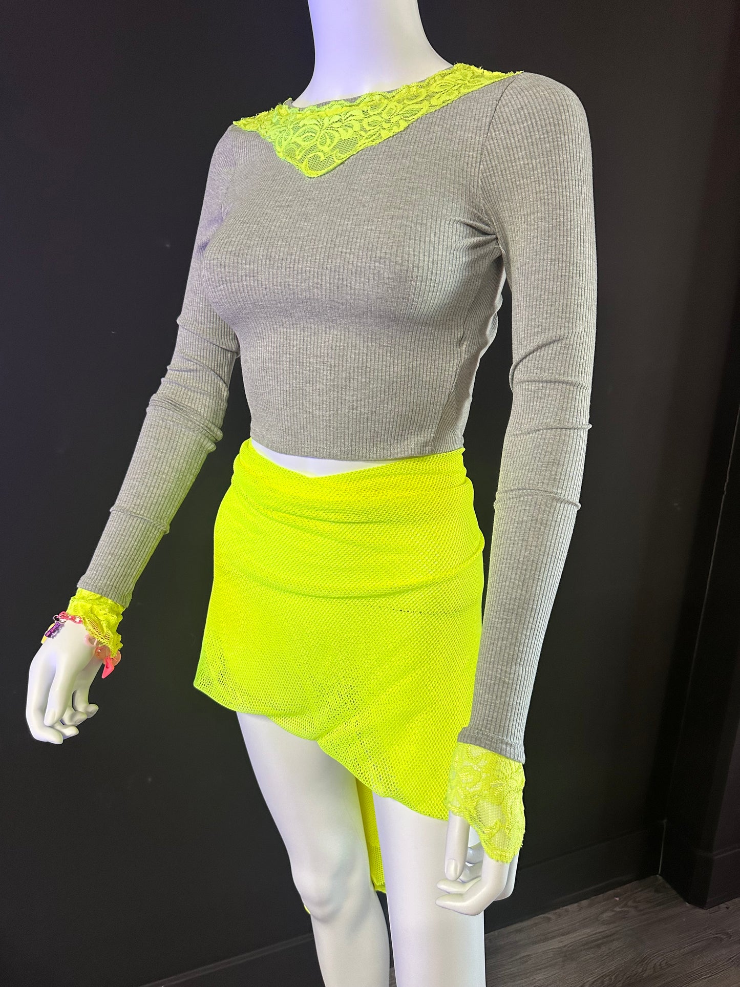 Neon Yellow Open Back Stretch Top