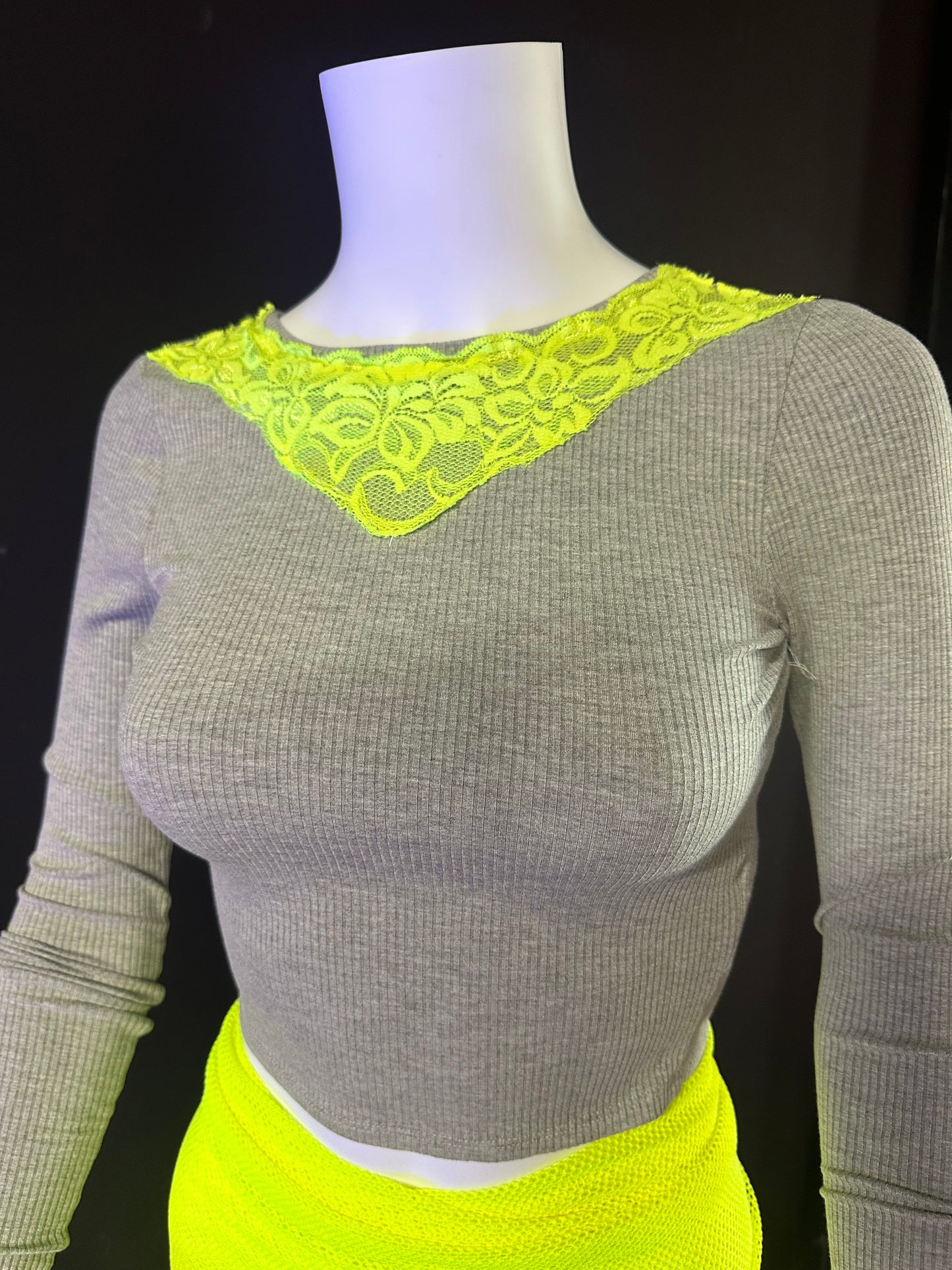 Neon Yellow Open Back Stretch Top