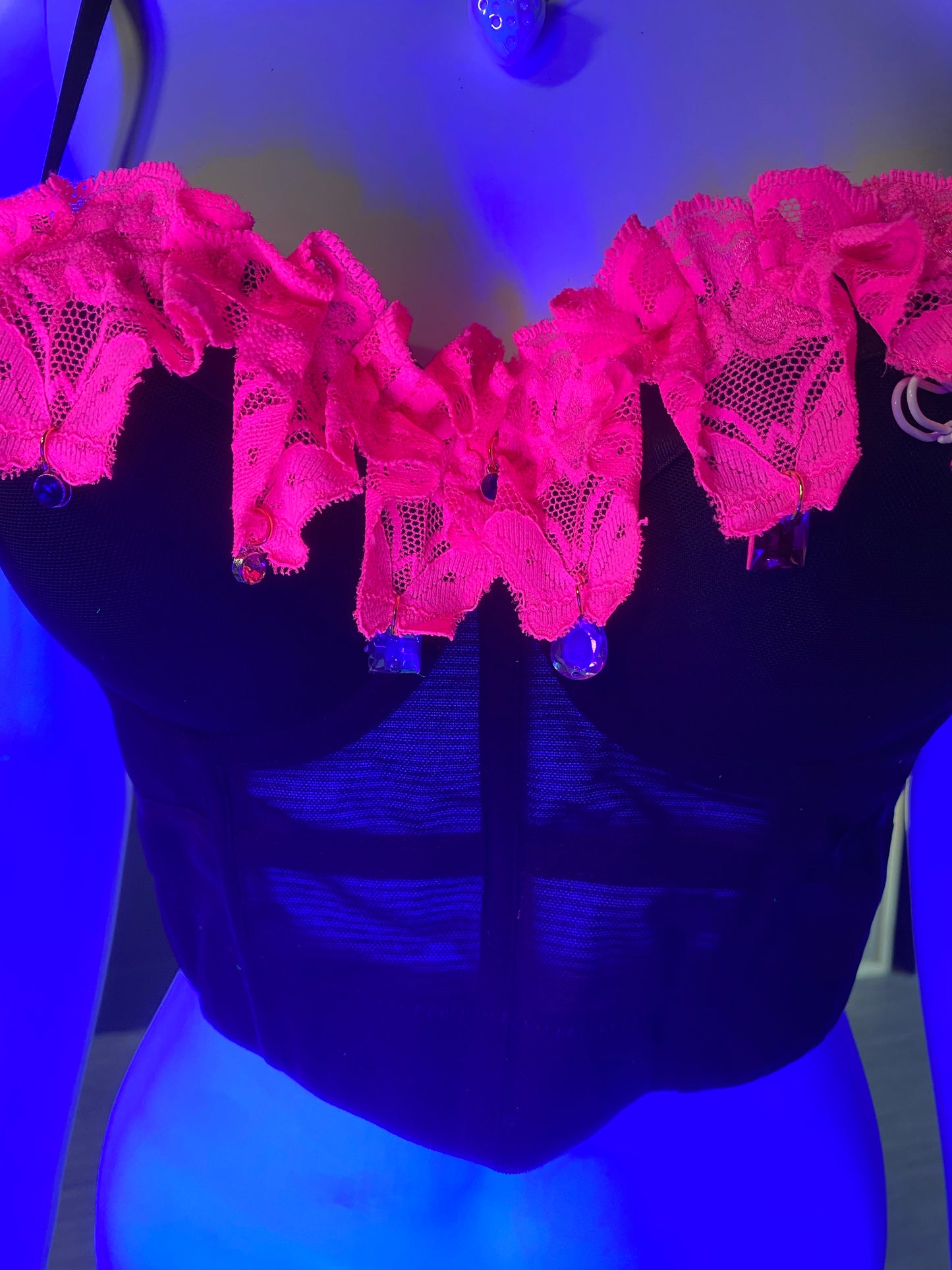 Pink Neon Lace Corset